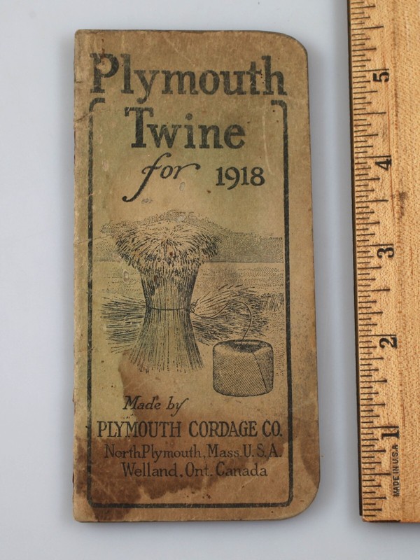 Vintage Well Used 1918 Plymouth Cordage Co. Twine Memo Book