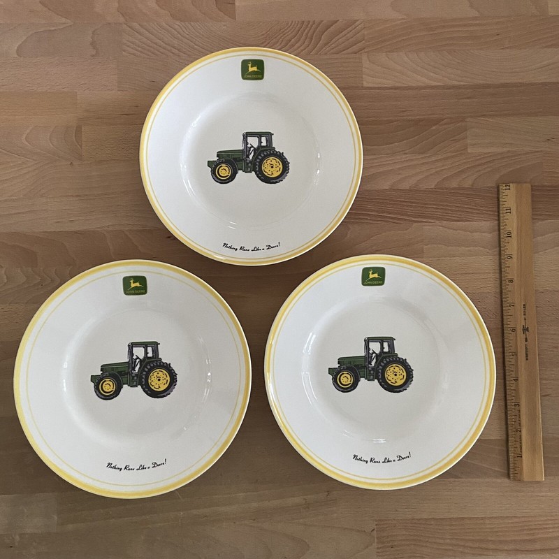 Gibson John Deere 9” Salad Plate x3 Nothing Runs Like a Deere