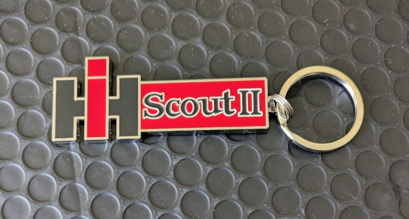 Lot of 2 International Harvester Scout II Keychains One Metal One Rubber gallery