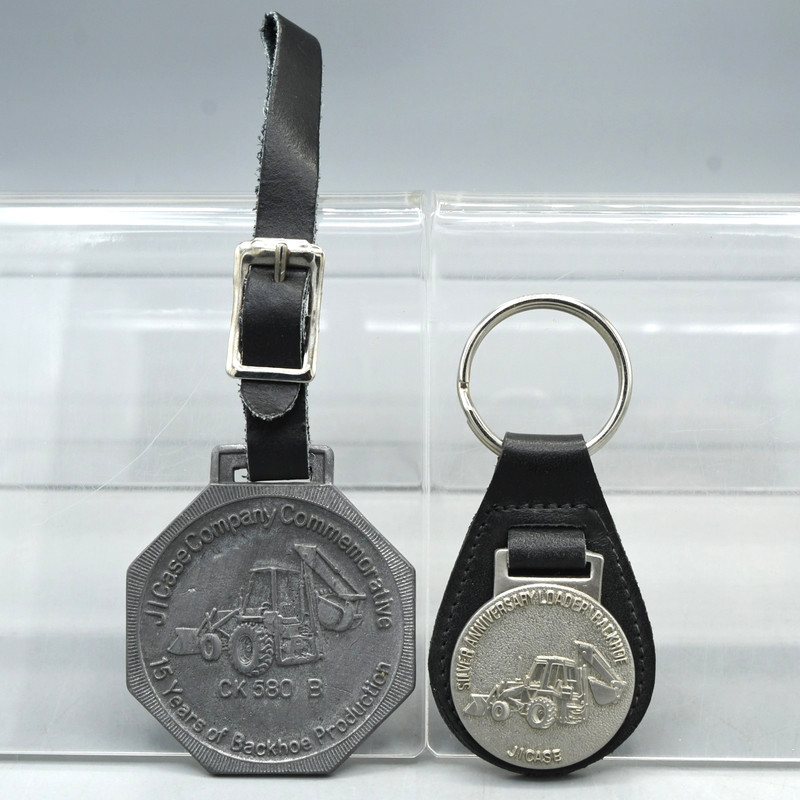 Case Tractor Backhoe Anniversary Commemorative Keychain Fob Lot Advertising