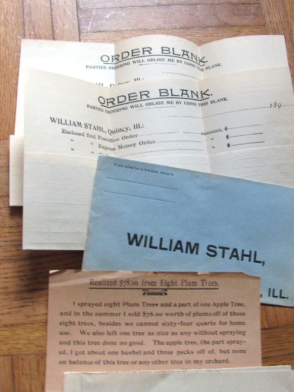1890's W STAHL QUINCY IL BROCHURE & ORDER FORM EXCELSIOR ORCHARD FARM SPRAY PUMP gallery