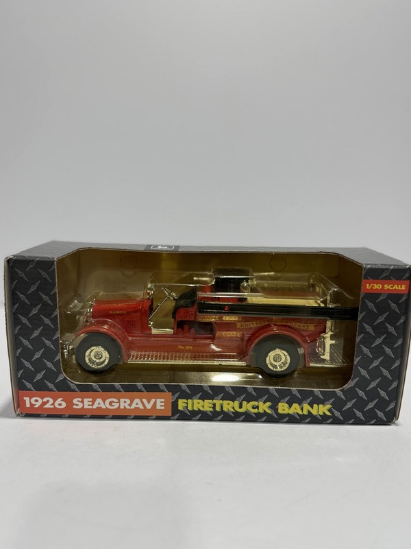 Ertl 1926 Seagrave Fire Truck Bank 1:30 Diecast John Deere Collectible Boxed