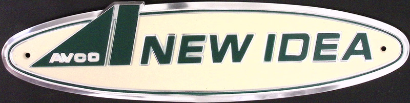 Vintage Avco New Idea Sign Aluminum Farm Implement Advertising Sign 18 x 4.5″