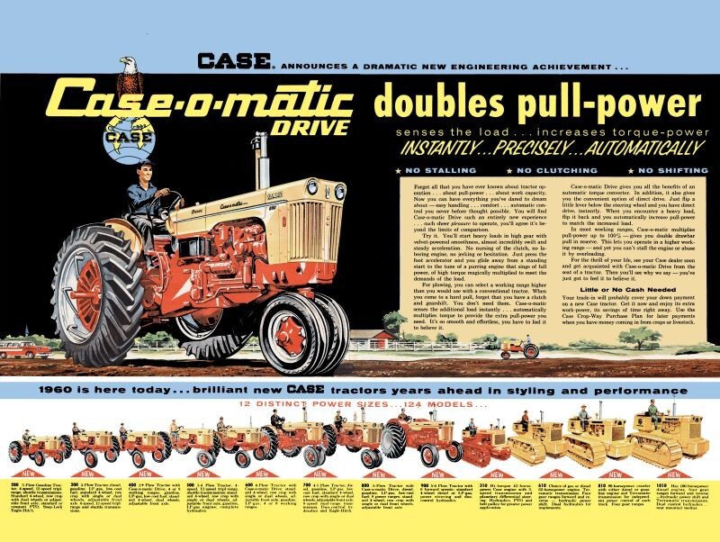 1960 Case O Matic Tractors – All Models NEW METAL SIGN: 9″ x 12″ – Free Shipping