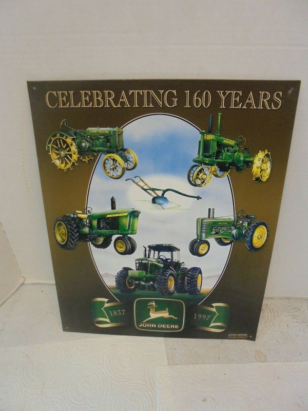 john deere metal sign 16″ X 13″ celebrating 160 years john deere 1837-1997