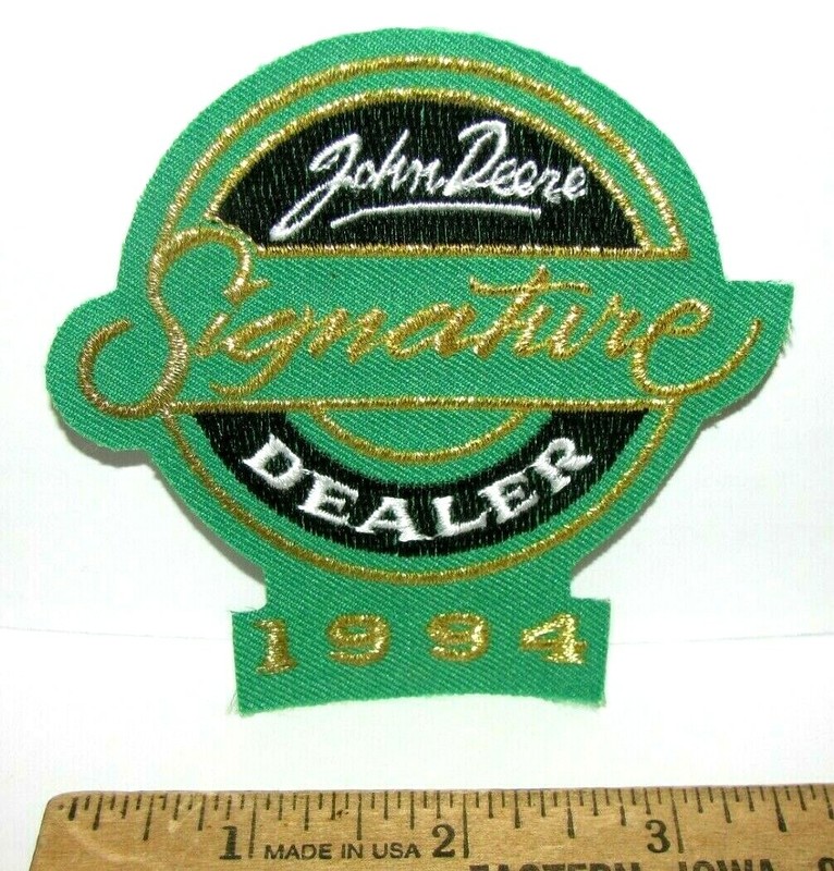 John Deere DEALER 1994 Signature Certification Patch Iron or Sew On jd employee