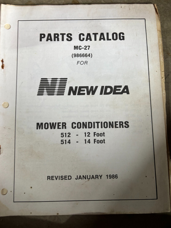 New Idea 512 514 Mower Conditioners Parts Book Manual AMIL26