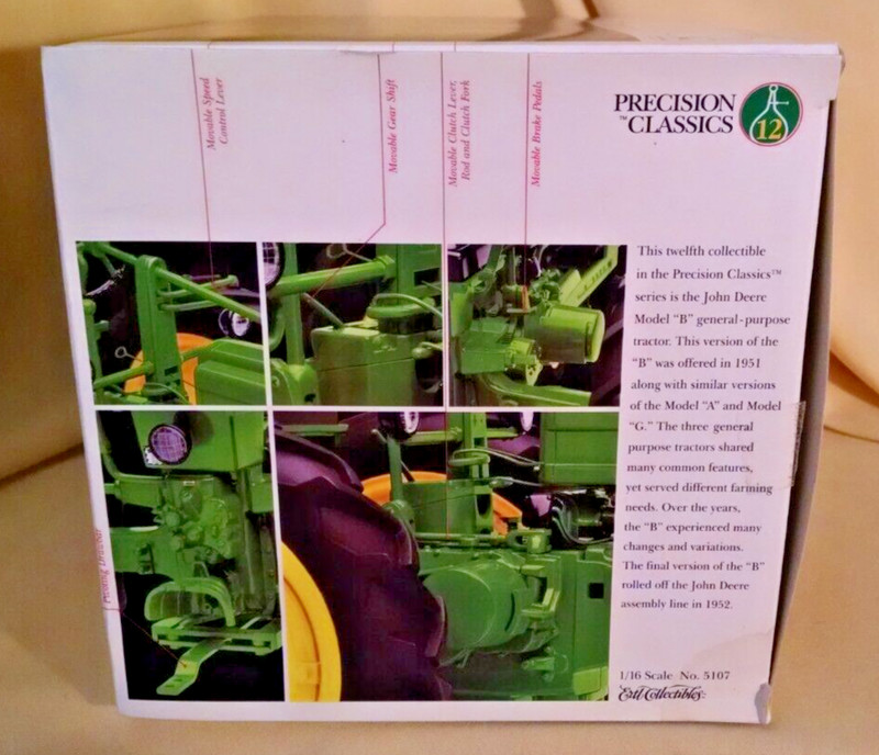 JOHN DEERE TRACTOR B PRECISION CLASSICS #12 NO 5107 1:16 1997 COIN BOOKLET CLIP. gallery