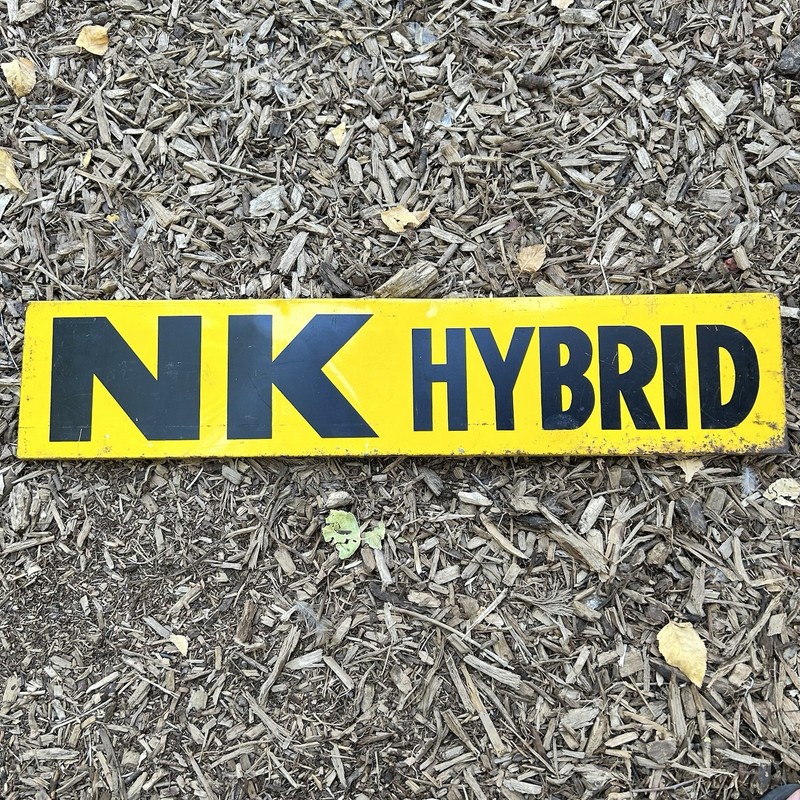 Vintage Metal Double Sided Northrup NK King Seeds Sign 24” x 5”