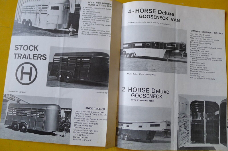 1960s-1970s Vintage CIRCLE H TRAILER Horse & Livestock Trailer Sales BROCHURE gallery