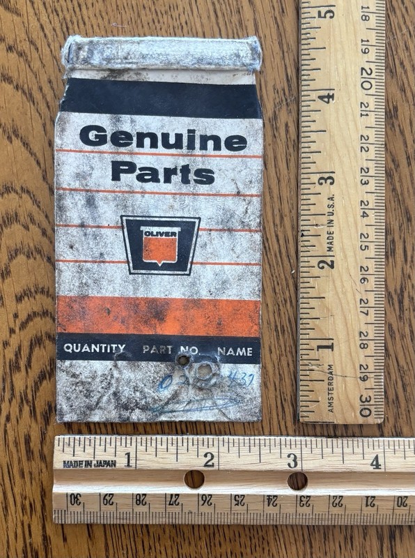 Vintage Oliver Farm Equipment Dealer Genuine Parts Bag Made in USA RARE gallery