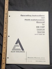 operating and Field service manual Allis Chalmers HD-11EP crawler tractor