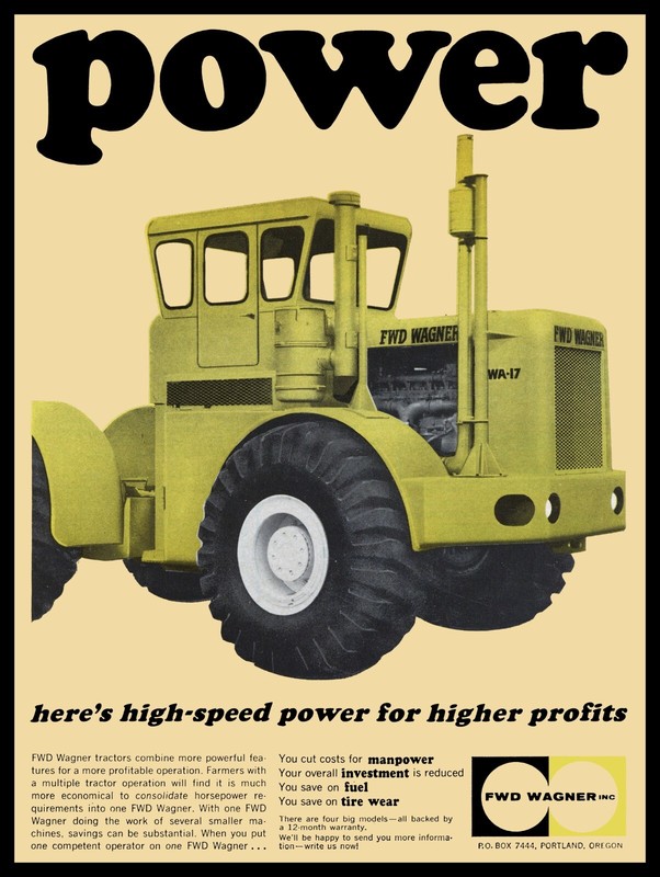 1965 Wagner FWD Tractor Four Wheel Drive NEW METAL SIGN: 9×12″ & Ships Free