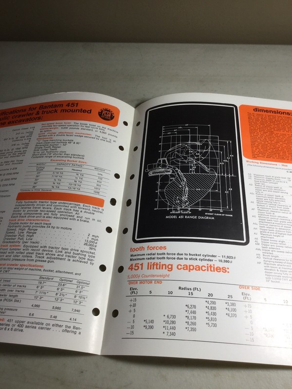 Bantam, Koehring 451 Excavator Sales Brochure, Literature gallery