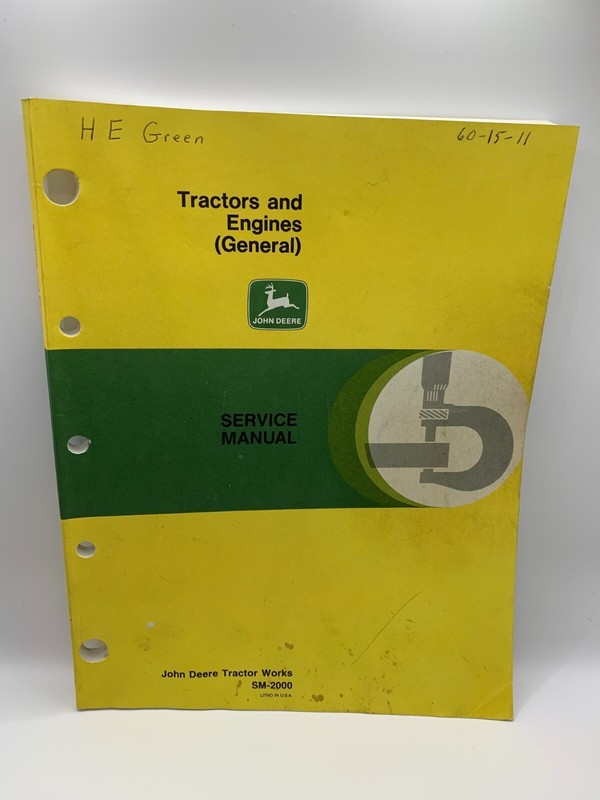 John Deere Tractors And Engines (General). Service Manual. SM-2000 1948-1952