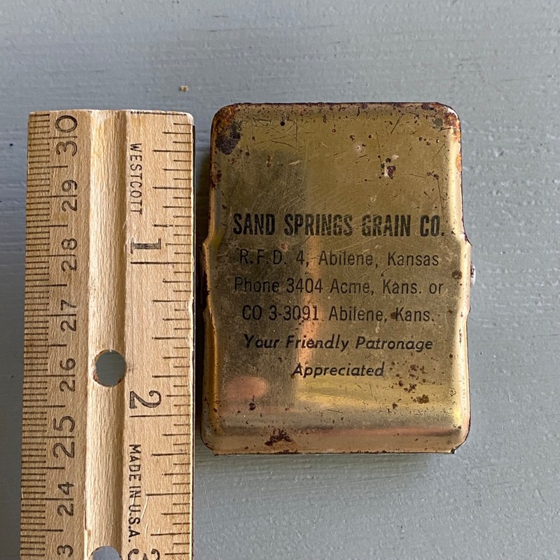 VTG Sand Springs Grain Co Abilene Acme Kansas Metal Advertising Paper Clip Gold gallery