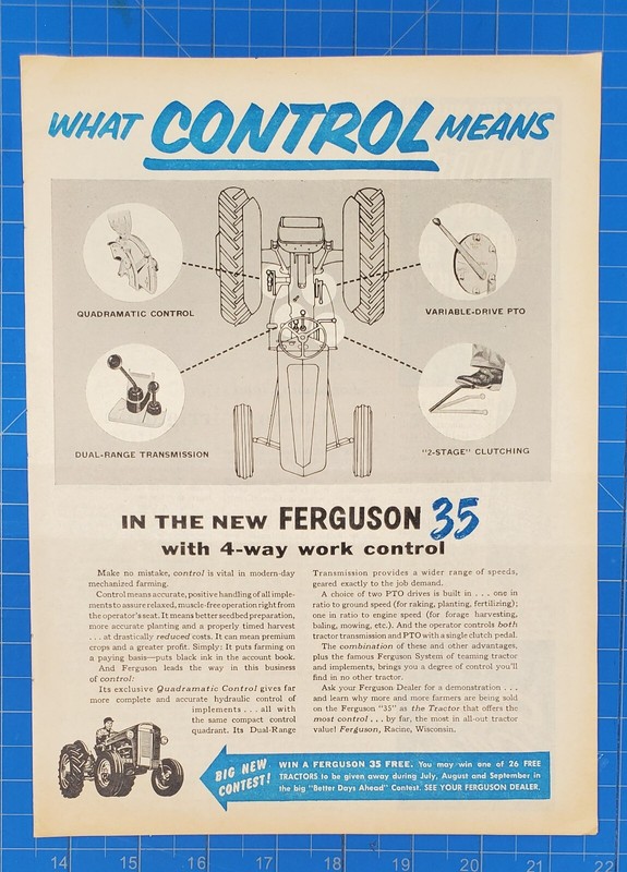 Massey Ferguson Model 35 Tractor Magazine Advertisement 1955