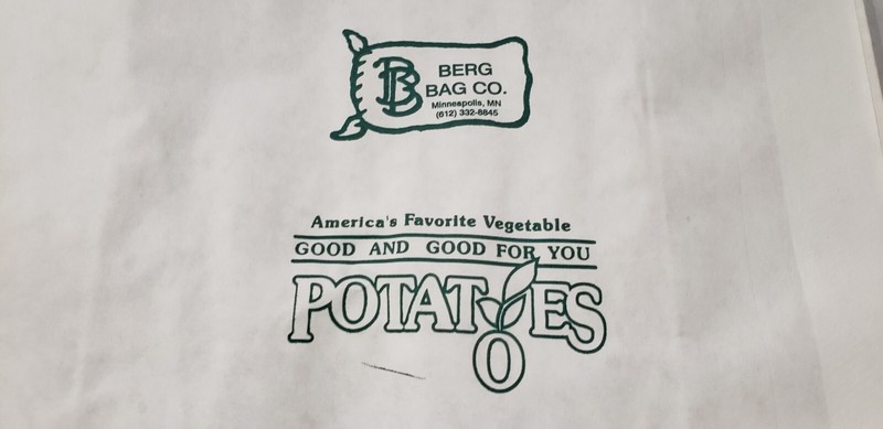6 Red Barn Potatoes "Empty" Paper Shipping Bags ~ New Old Stock Potato Bags ~ gallery