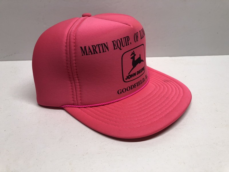 Martin Equipment of Illinois PINK John Deere hat; Vintage; Foam; Goodfield, IL gallery