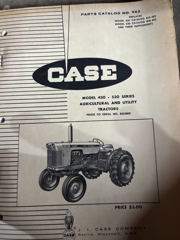 Case 430 530 Tractor Parts Book Manual AMIL26