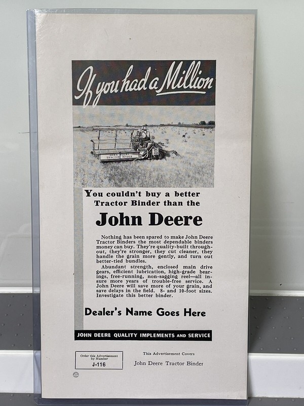 Vintage 1900’s JOHN DEERE Tractor Binder – Dealer’s Advertising Ad Samples