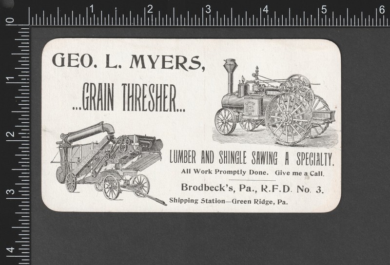 Antique Frick Tractor Steam Traction Engine Myers Grain Thresher Farm Trade Card gallery