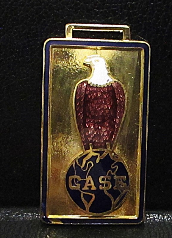 CASE Old Abe Eagle World Globe Trademark Logo Pocket Watch Fob Threshing Machine