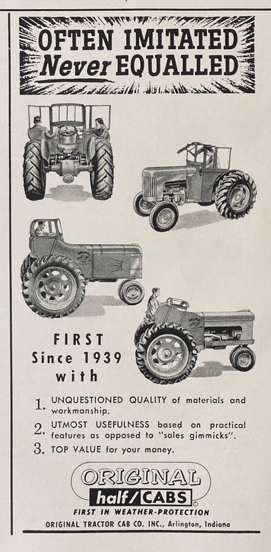 1962 AD.(XH20)~ORIGINAL TRACTOR CAB CO. ARLINGTON, IND. ORIGINAL HALF/CABS