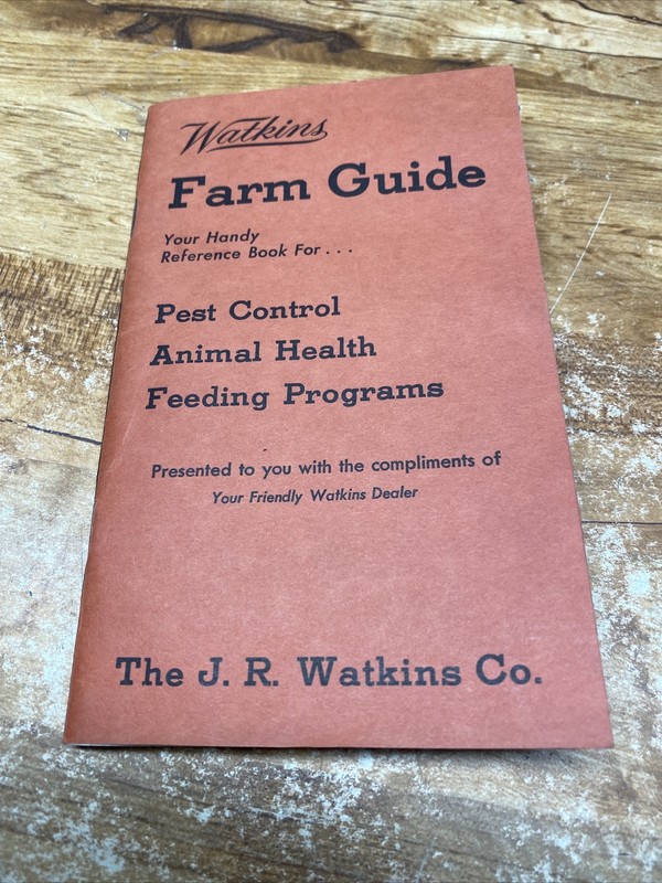 Vintage Brochure 1940’s FARM GUIDE, J R Watkins Pest Control, Animal Health