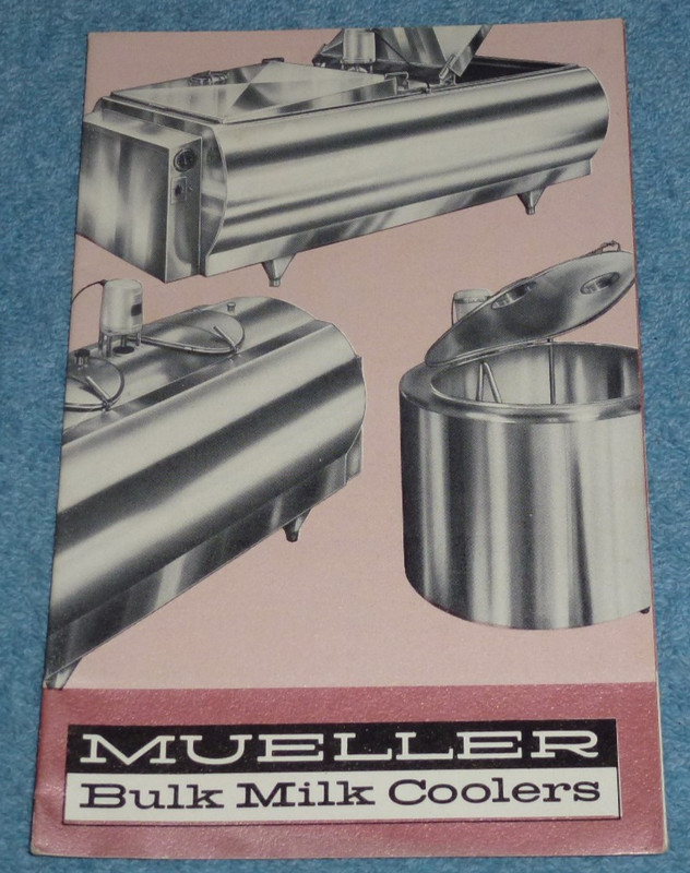 Vintage Mueller Bulk Milk Coolers Advertising Brochure Farm Equipment Model List
