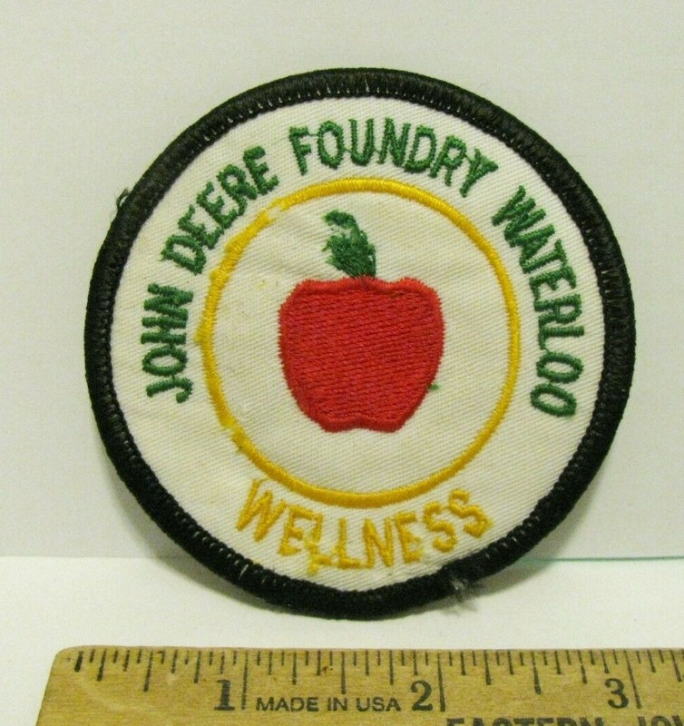 John Deere Foundry Waterloo Iowa Wellness 3″ Embroidered Patch jd award uniform