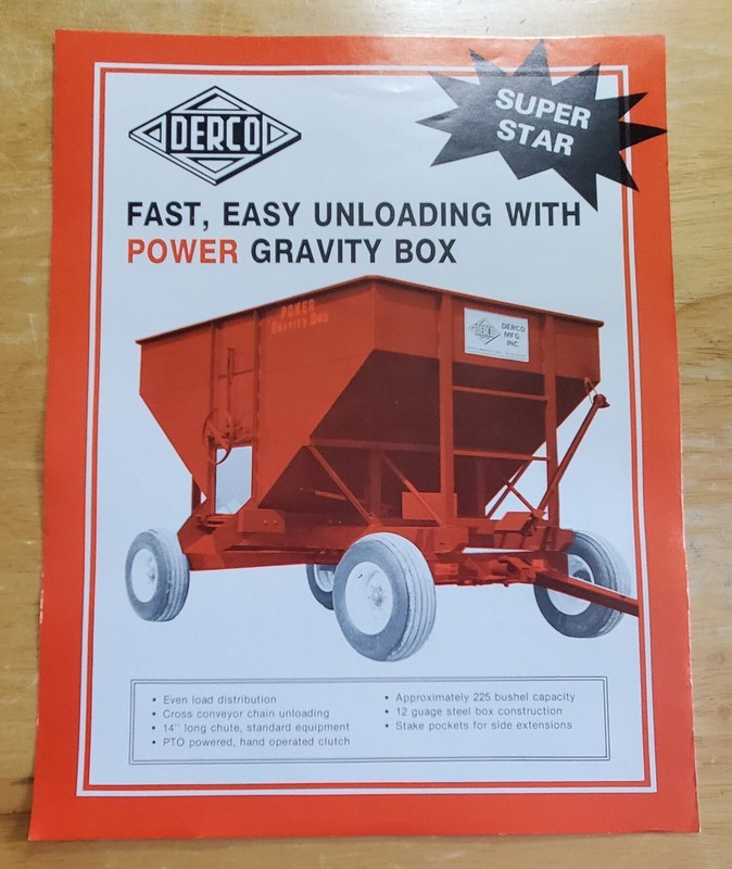 Derco Power Gravity Box Corn Grains Wisconsin Sales Brochure Pamphlet Specs