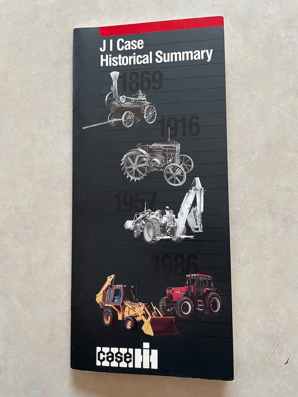 JI Case Historical Summary, 40 page booklet with Numerous Illustrations.
