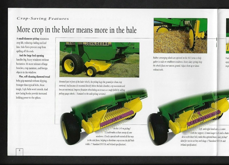 JOHN DEERE 570/580/590 VARIABLE-CHAMBER ROUND BALERS 8 PAGE BROCHURE 3-96 gallery