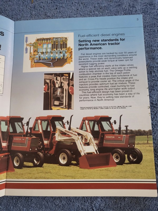 Vintage 1982 Fiat Hesston 80 Series 580-980 Tractors 50-90 PTO HP Sales BROCHURE