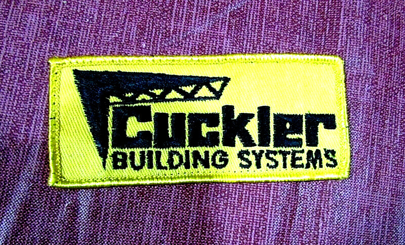 Vintage Cuckler Building Systems Yellow Black Rectangle Embroidered Hat Patch