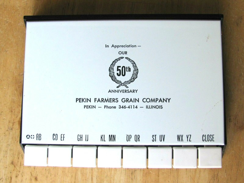 VTG PEKIN FARMERS GRAIN CO 50th ANNIVERSARY ADDRESS TELEPHONE NUMBER INDEX CASE