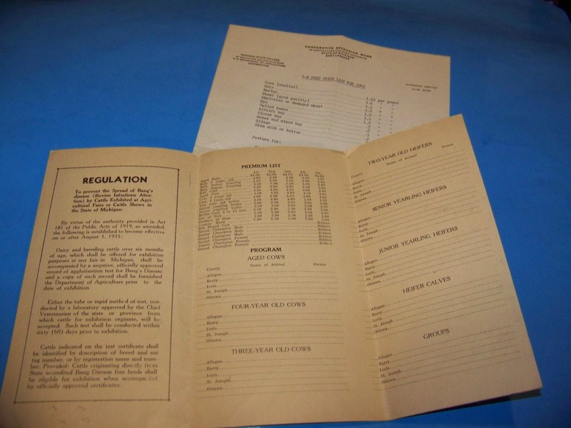 Program Southwestern Michigan Jersey Parish Show Wayland, Mich. 1941 & 4-H List gallery