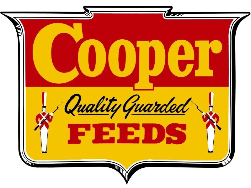 Cooper Quality Guarded Feeds NEW Sign 40″ Wide Diecut Style USA STEEL XXL Size