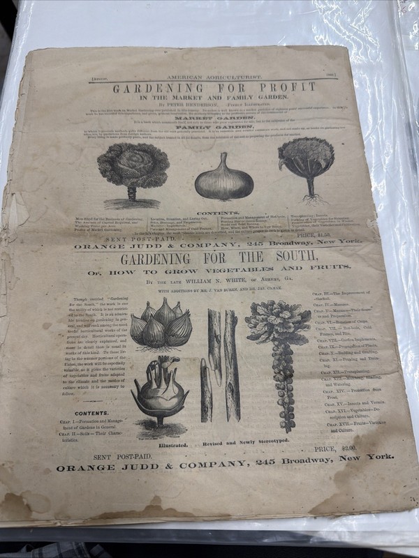 1869 American AGRICULTURIST August 186Original Paper, string binding FARMING USA gallery