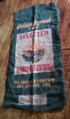 Vintage Golden Harvest Farm Seeds Agriculture Advertising Cloth Bag Sack Ohio