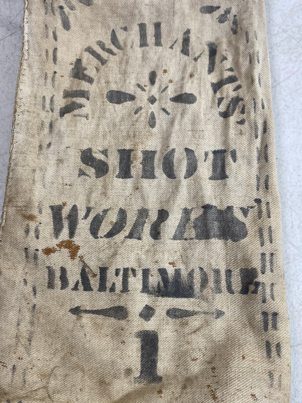 rare Merchants Shot Works Old Baltimore MD 1 Bag Sack Phoenix tower 23F62 gallery