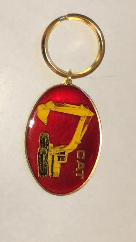 LOT OF 5 Caterpillar Keychain With Excavator Solid Brass