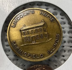 Vintage Abraham Lincoln Penny Keychain, Lincoln’s Home Coin, Lincoln 1964 pennie