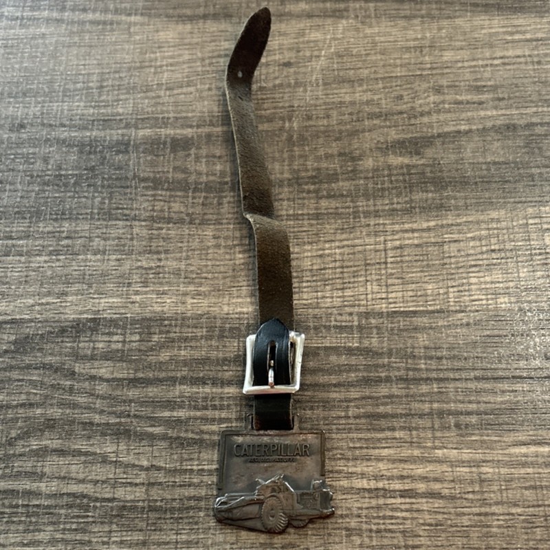 Caterpillar Agriculture Label Silver Black Metal Advertising Collectible