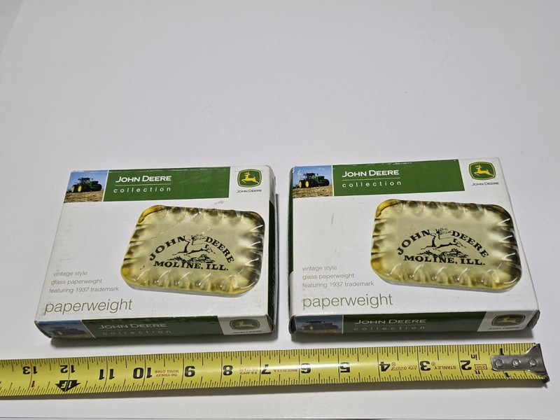 John Deere Collection Paperweights 1937 Trademarks 2008 Deere & Company Lot of 2 gallery