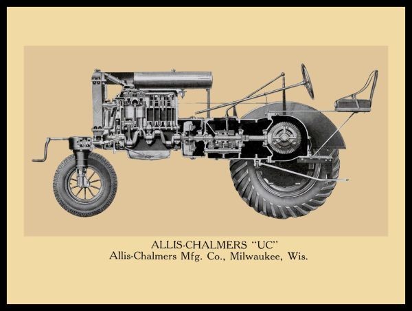 1939 Allis Chalmers Model UC Tractor Cutaway View NEW METAL SIGN: 12×16″