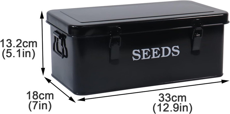 Seed Saving Box, Metal Seed Bin, Seed Storage Organizer, Seed Packet Container w gallery