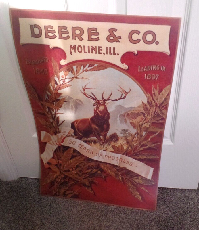 JOHN DEERE & Co., Moline, ILLinois 1847-1897, 17″ x 25″ POSTER-VERY GOOD-L@@K