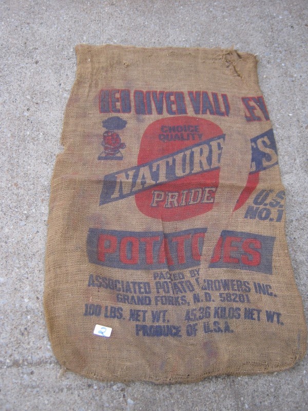 Red River Valley Vintage Nature’s Pride Potatoes Grand Forks N. D. burlap sack